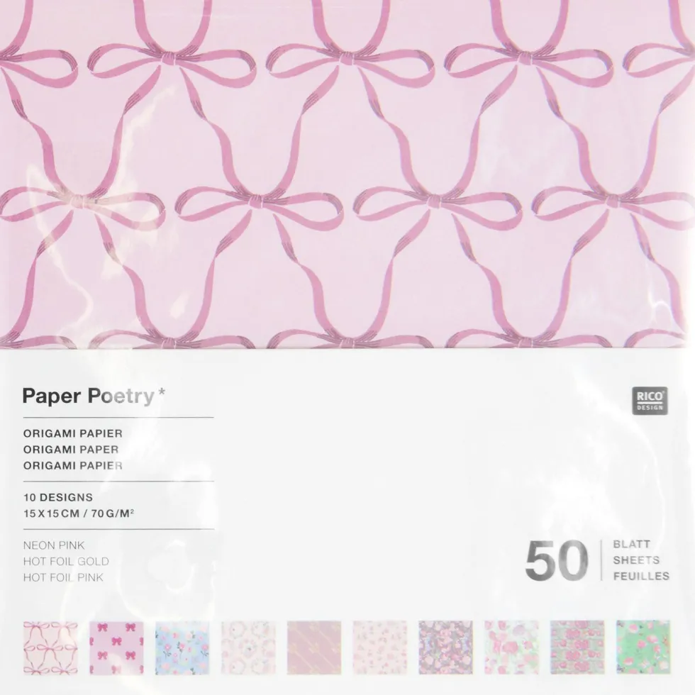Papier origami Rose - Paper Poetry - 15 x 15 cm, 50 ark.