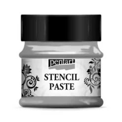 Pasta do szablonów Stencil Paste - Pentart - metaliczne srebro, 50 ml