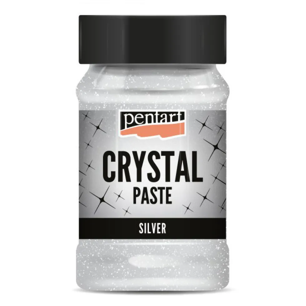 Pasta strukturalna Crystal - Pentart - srebrna, 100 ml
