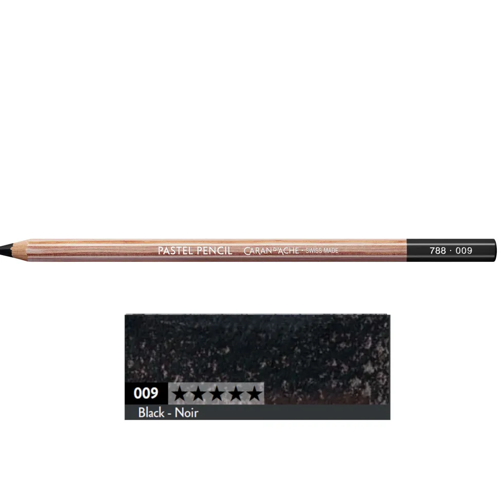 Pastela sucha w kredce Pastel Pencil - Caran d'Ache - 009, Black