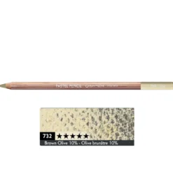 Pastela sucha w kredce Pastel Pencil - Caran d'Ache - 732, Brown Olive 10%