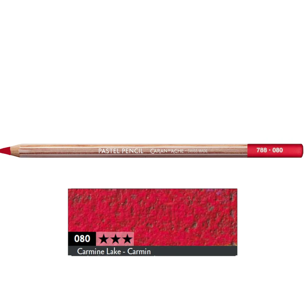 Pastela sucha w kredce Pastel Pencil - Caran d'Ache - 080, Carmine Lake