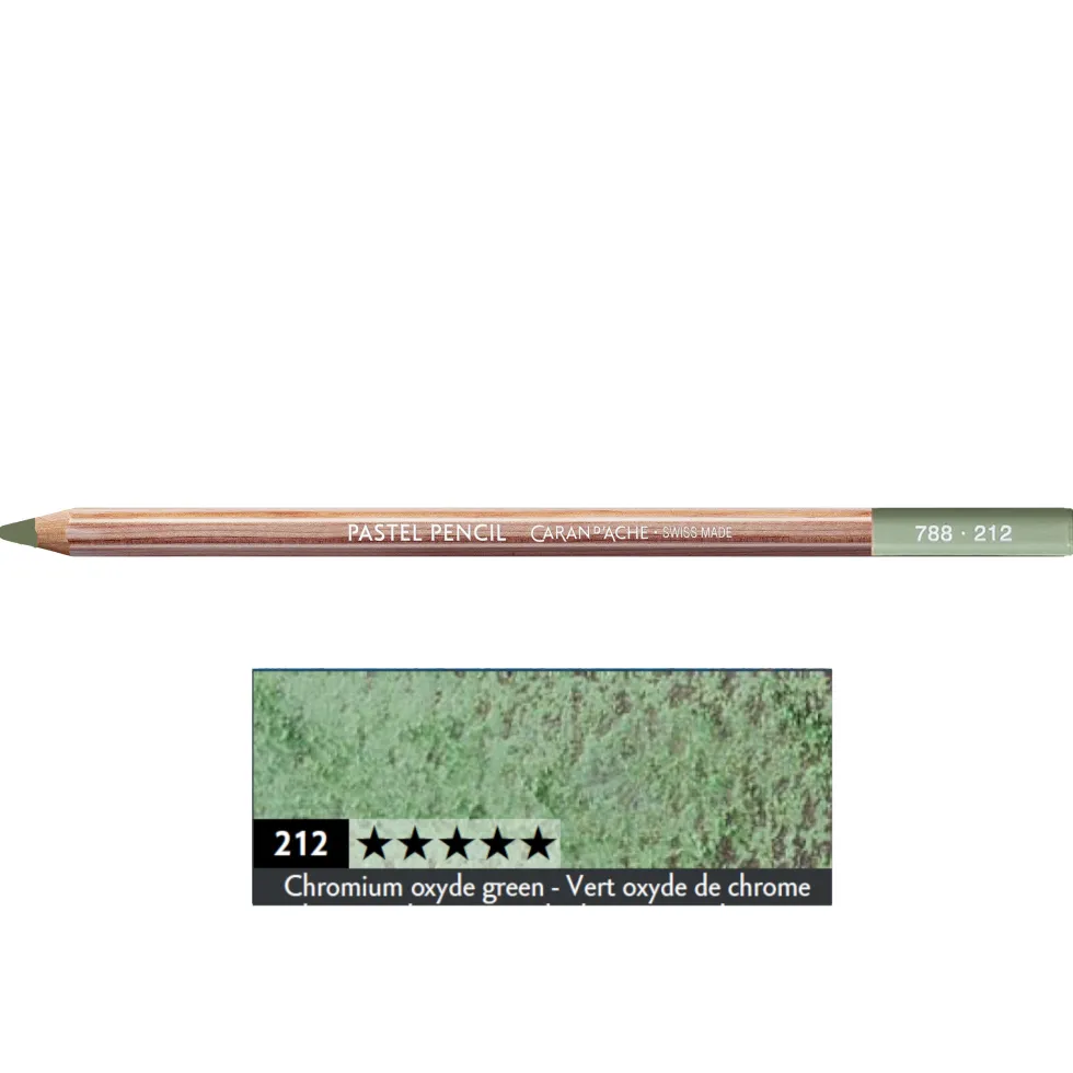 Pastela sucha w kredce Pastel Pencil - Caran d'Ache - 212, Chromium Oxyde Green