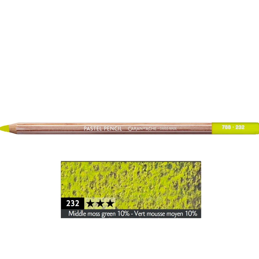 Pastela sucha w kredce Pastel Pencil - Caran d'Ache - 232, Middle Moss Green 10%