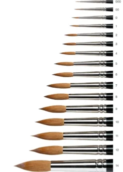 Pędzel do akwareli Kolinsky Sable, seria 7 - Winsor & Newton - krótka rączka, nr 2