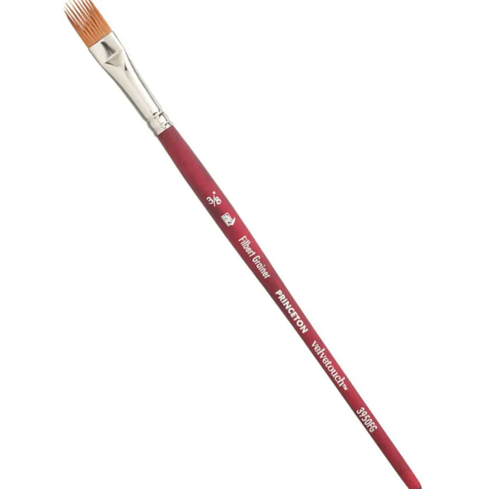 Pędzel koci język, postrzępiony, syntetyczny Velvetouch - Princeton - nr 3/8
