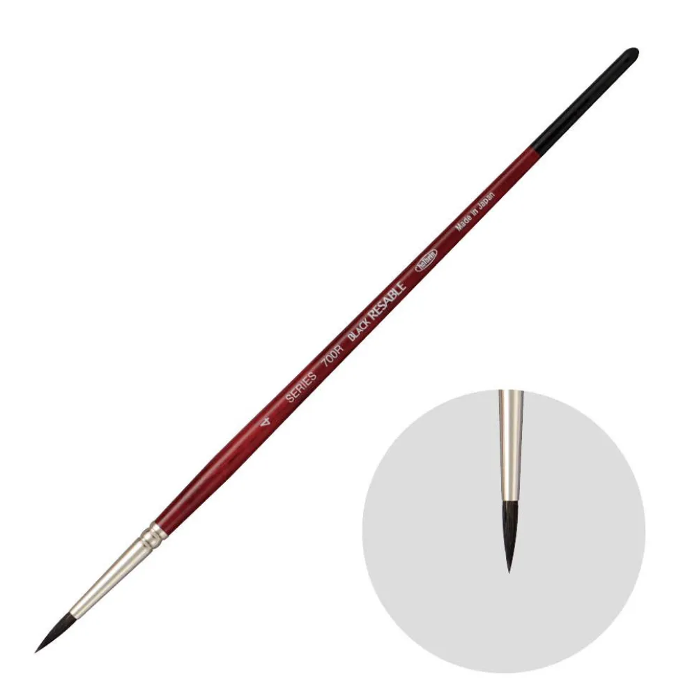 Pędzel okrągły, mieszany, Black Resable, seria 700R - Holbein - nr 4