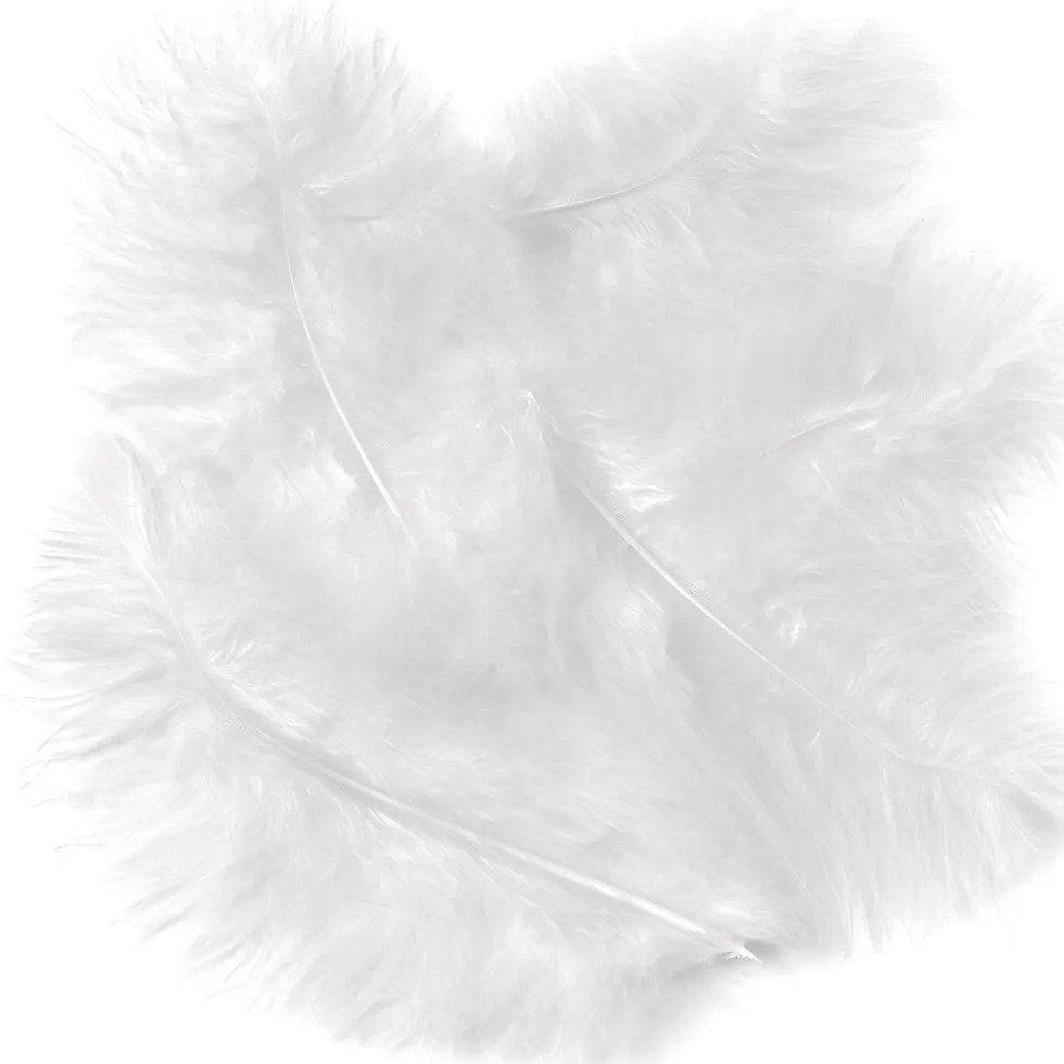 Piórka indycze - DpCraft - białe, 15 cm, 5 szt.