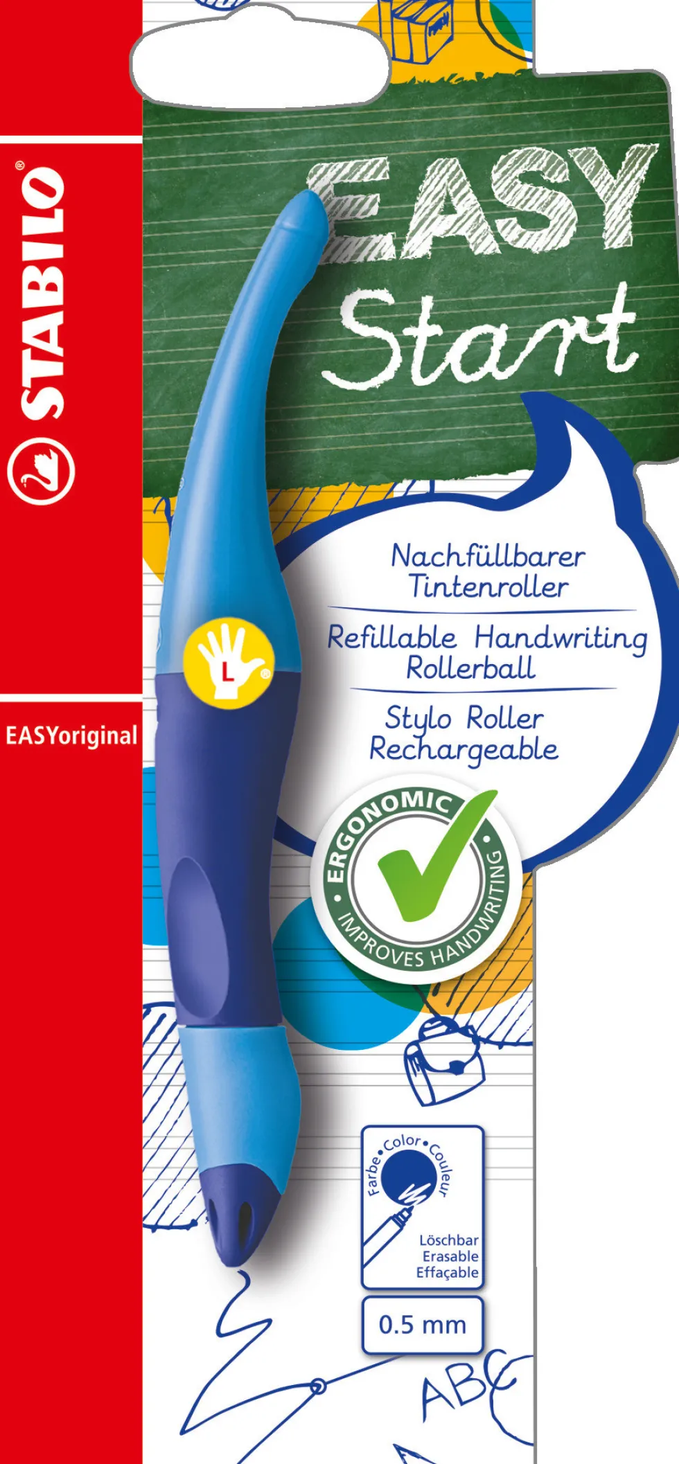 Pióro kulkowe dla leworęcznych Easy Original Start - Stabilo - niebieskie