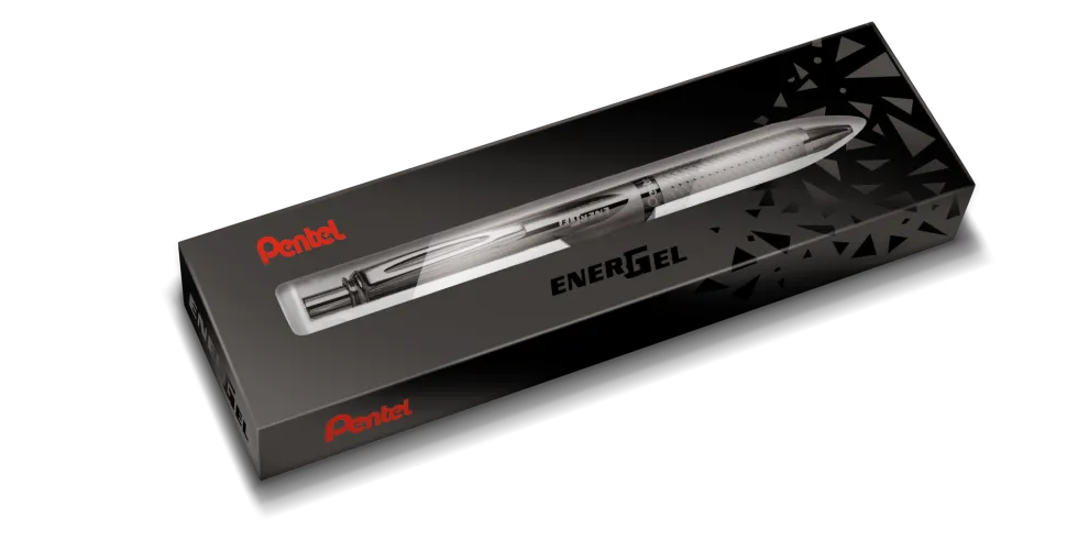 Pióro kulkowe EnerGel aluminiowe - Pentel - metaliczna czerń, 0,7 mm