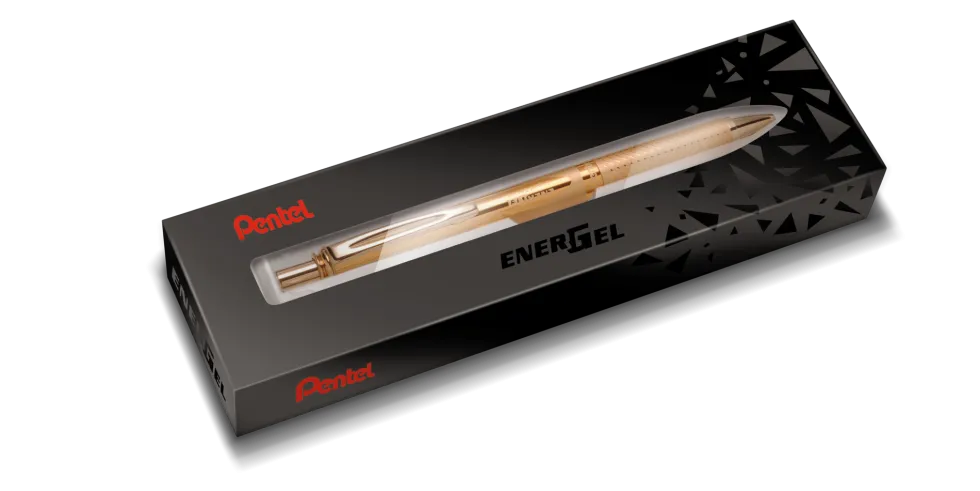 Pióro kulkowe EnerGel, aluminiowe - Pentel - różowe złoto, 0,7 mm