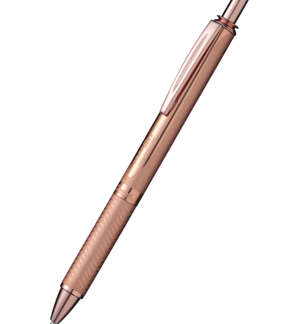 Pióro kulkowe EnerGel, aluminiowe - Pentel - różowe złoto, 0,7 mm