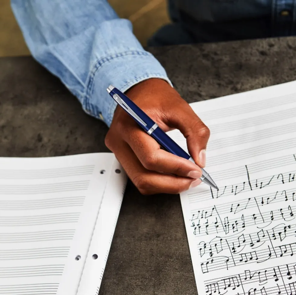 Pióro kulkowe 100 - Sheaffer - Blue Chrome Trim