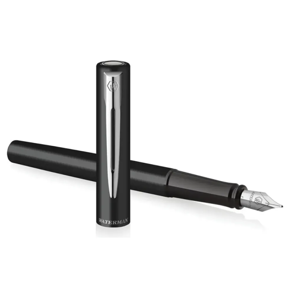 Pióro wieczne Allure - Waterman - Matt Black Silver Trim F