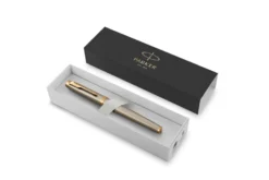 Pióro wieczne IM w etui - Parker - Brushed Metal & Gold Trim, F
