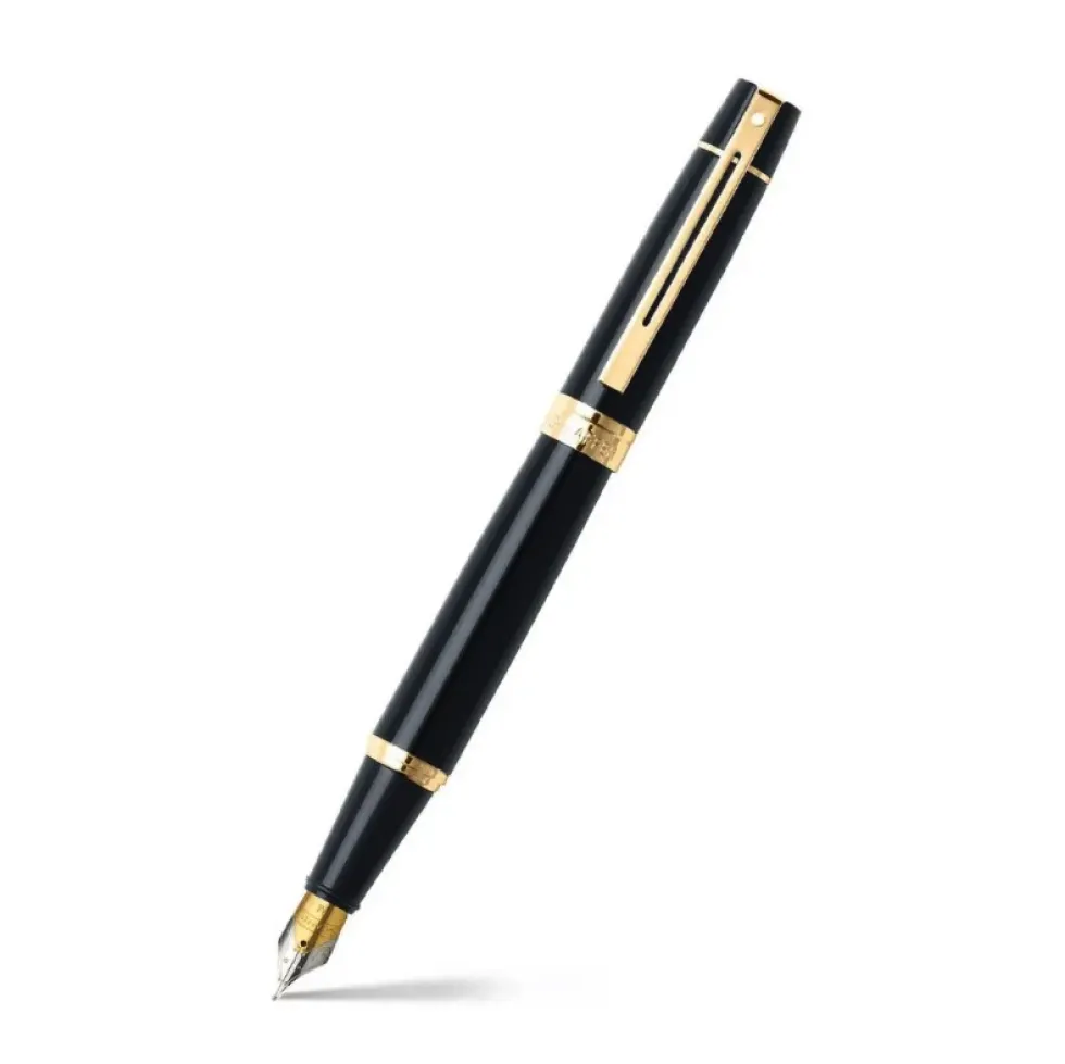Pióro wieczne 300 - Sheaffer - Black Gold Trim F