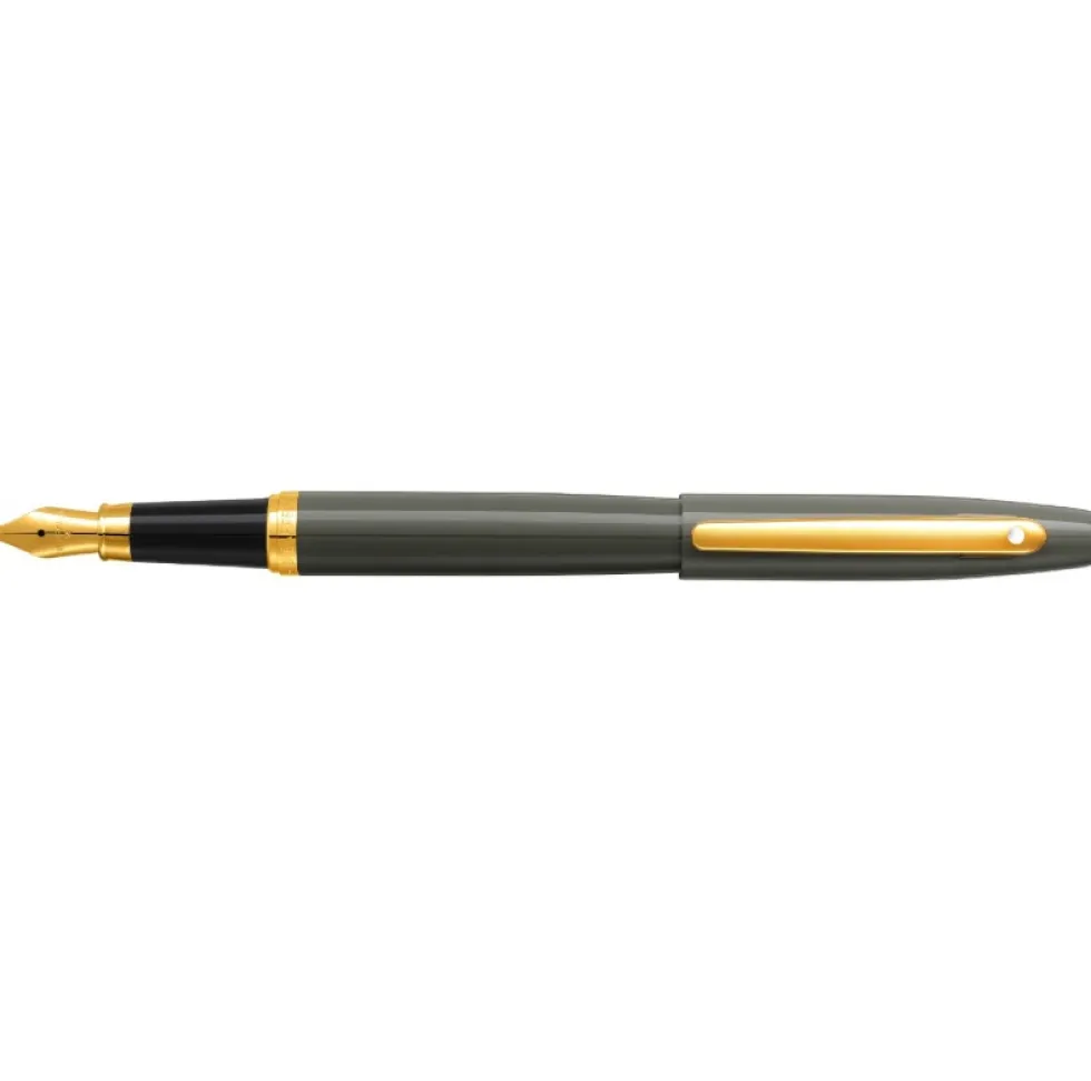 Pióro wieczne VFM - Sheaffer - Glossy Light Gray Gold Trim M