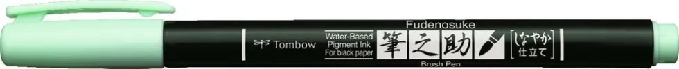 Pisak do kaligrafii Fudenosuke Brush Pen, Pastel - Tombow - Light Green