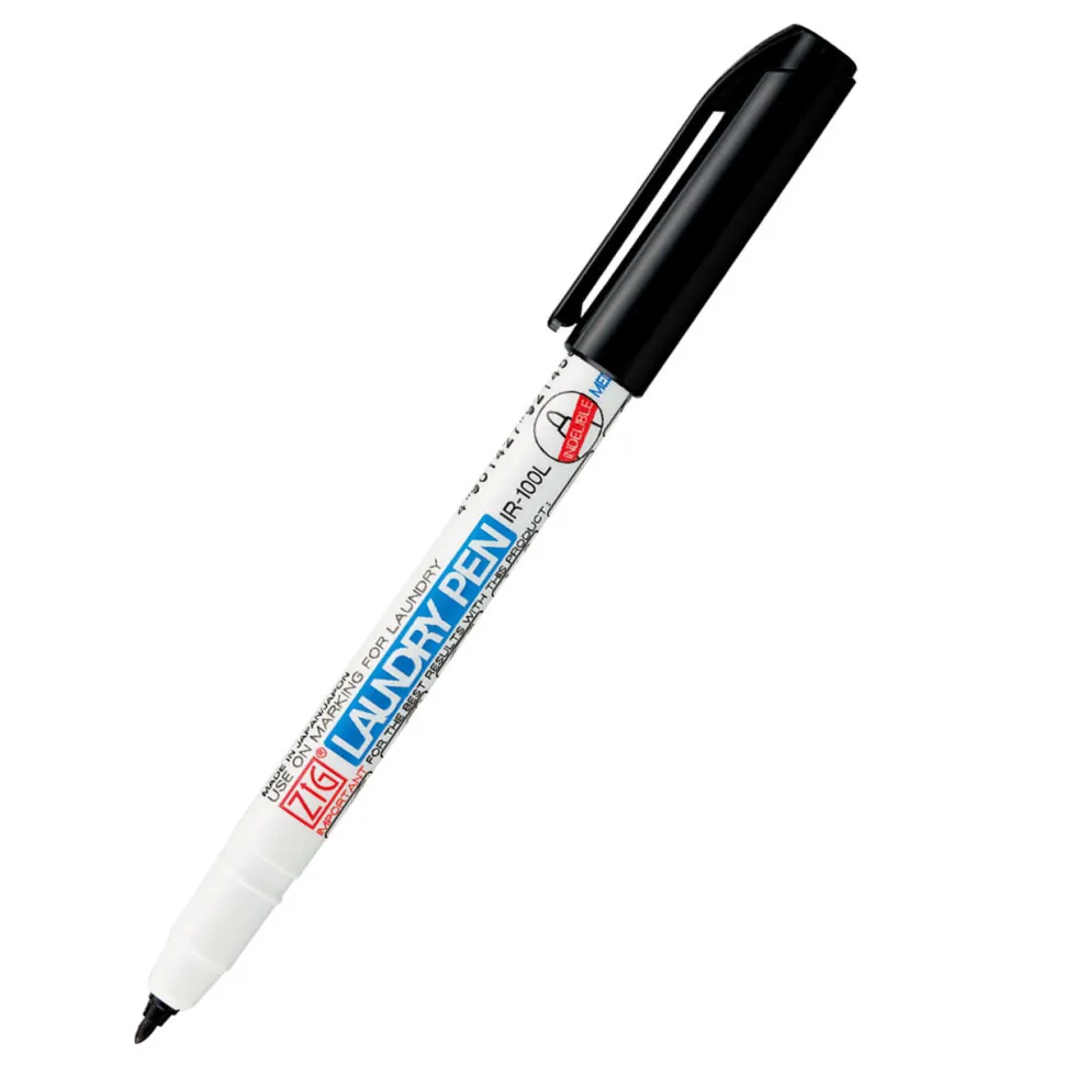 Pisak do tkanin Laundry Pen - Kuretake - czarny, 0,8 mm