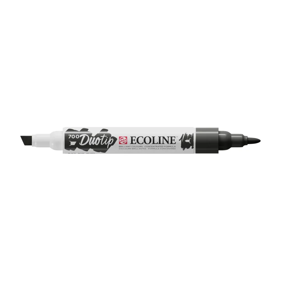 Pisak dwustronny Ecoline Duotip - Talens - 700, Black