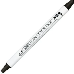 Pisak dwustronny Zig Clean Color Dot - Kuretake - Black