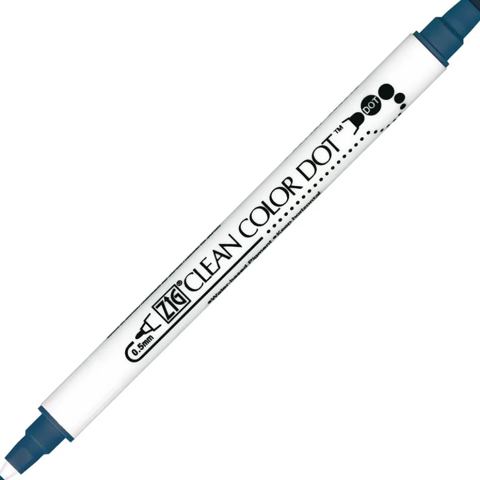 Pisak dwustronny Zig Clean Color Dot - Kuretake - Denim