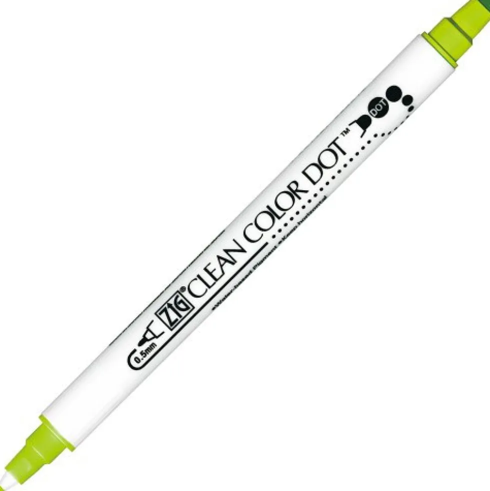Pisak dwustronny Zig Clean Color Dot - Kuretake - Kiwi