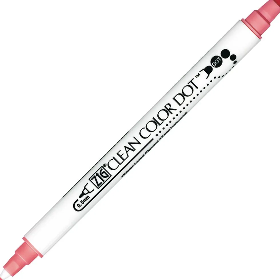 Pisak dwustronny Zig Clean Color Dot - Kuretake - Salmon