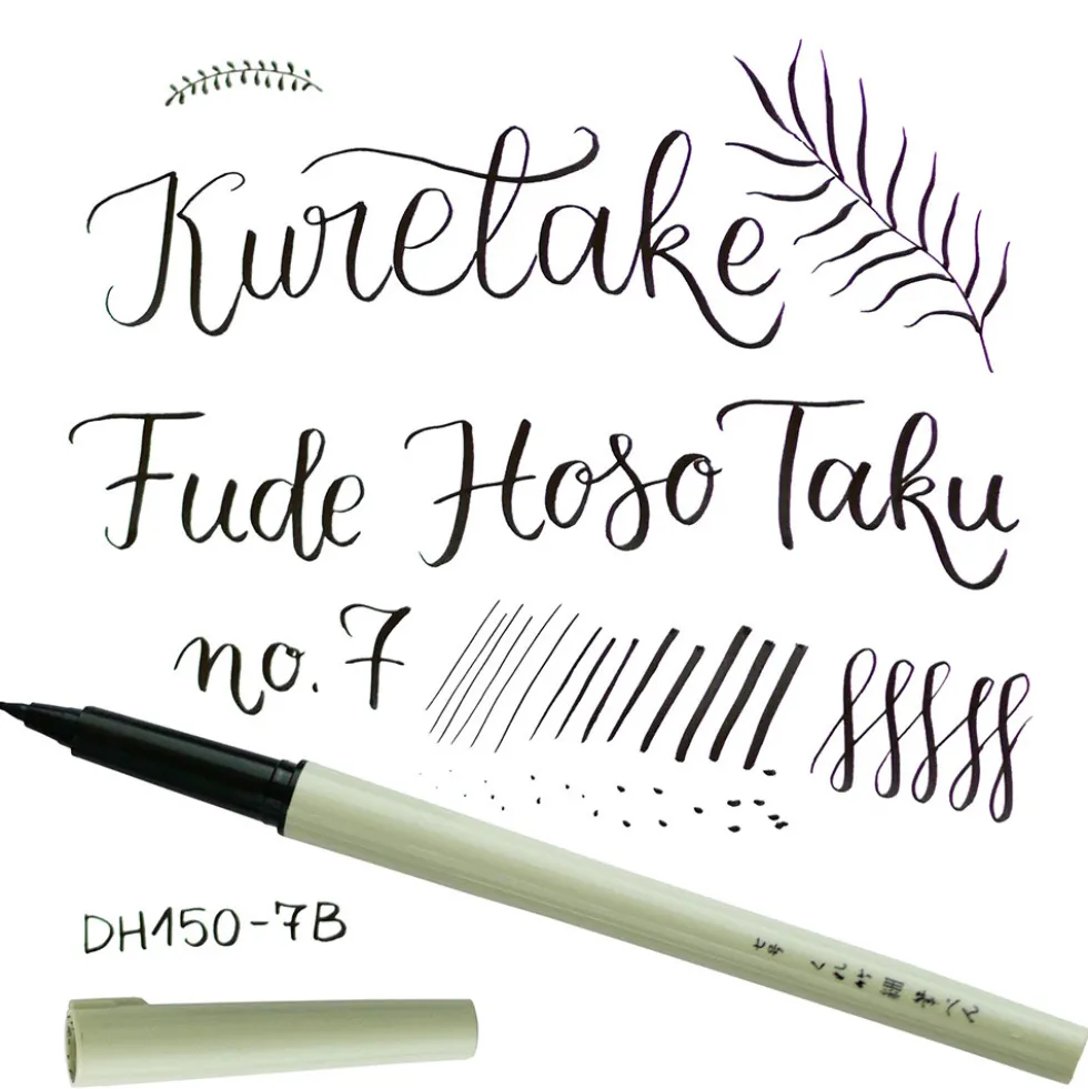 Pisak pędzelkowy Brush Pen Hoso Taku 7 - Kuretake - czarny
