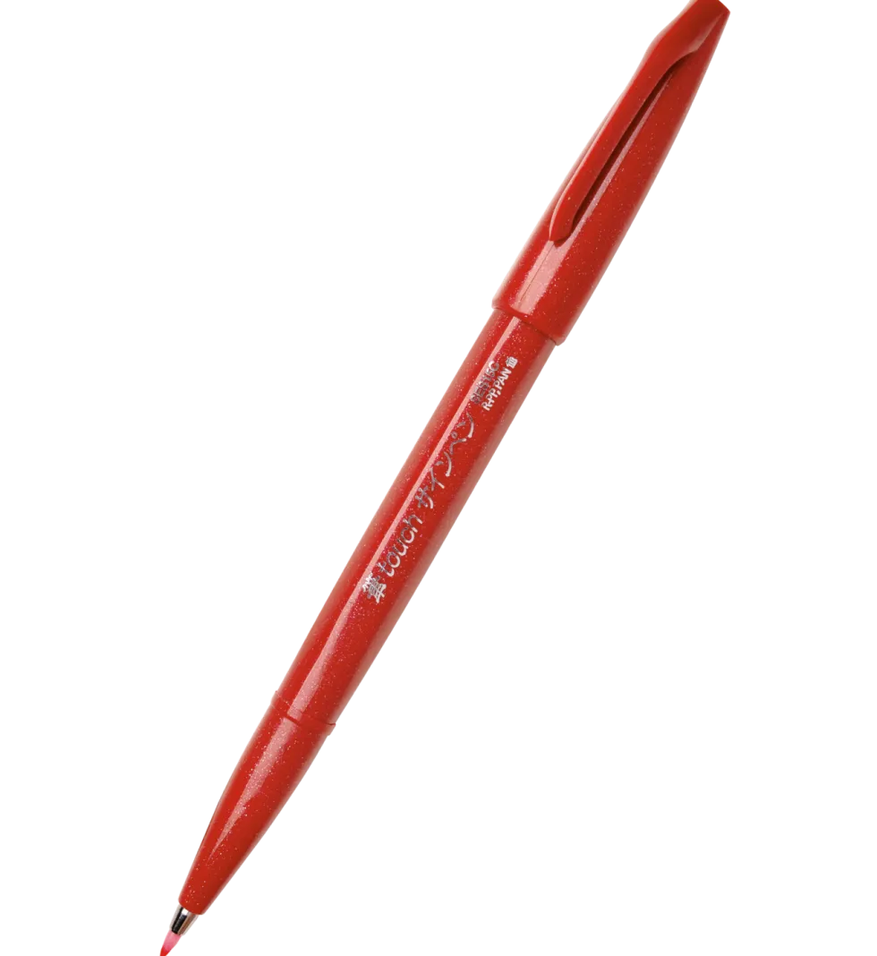 Pisak pędzelkowy Brush Sign Pen - Pentel - czerwony