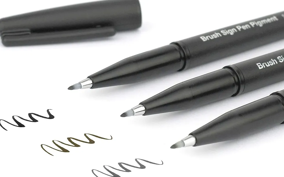 Pisak pędzelkowy Brush Sign Pigment Pen - Pentel - czarny