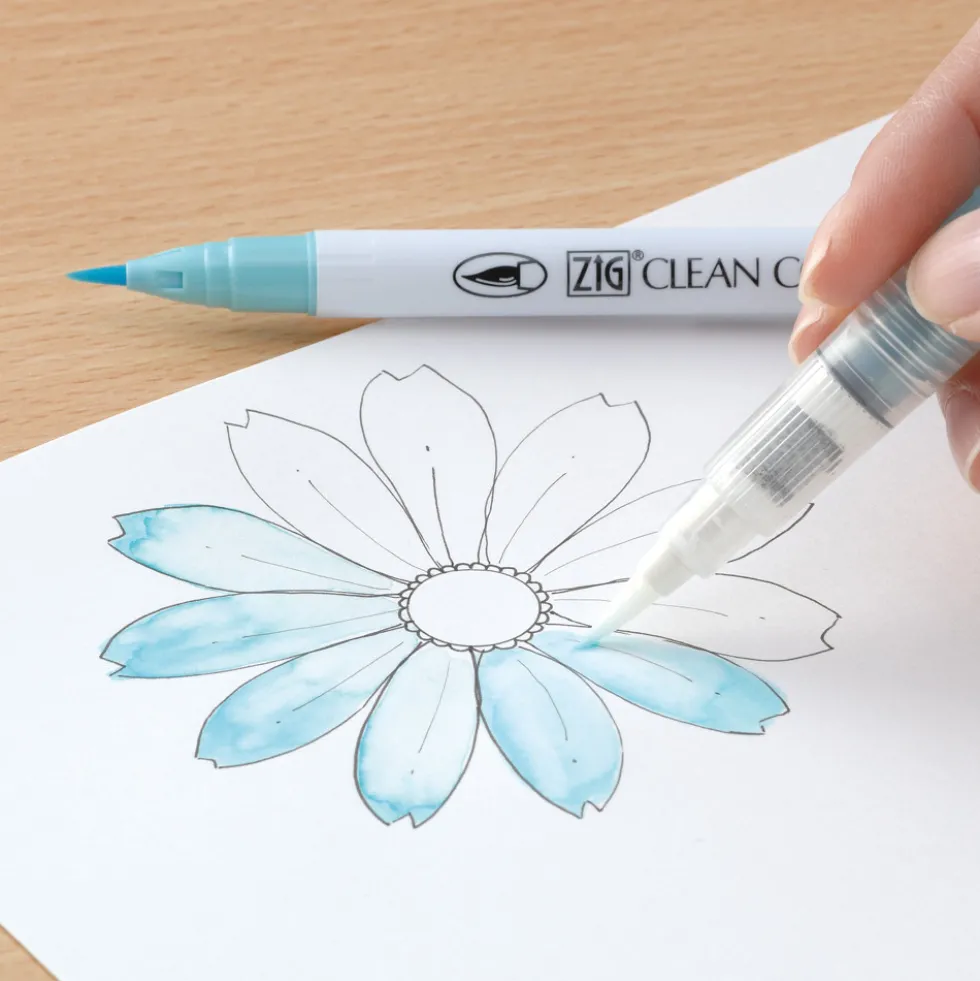Pisak pędzelkowy Zig Clean Color Real Brush - Kuretake - 010, Black