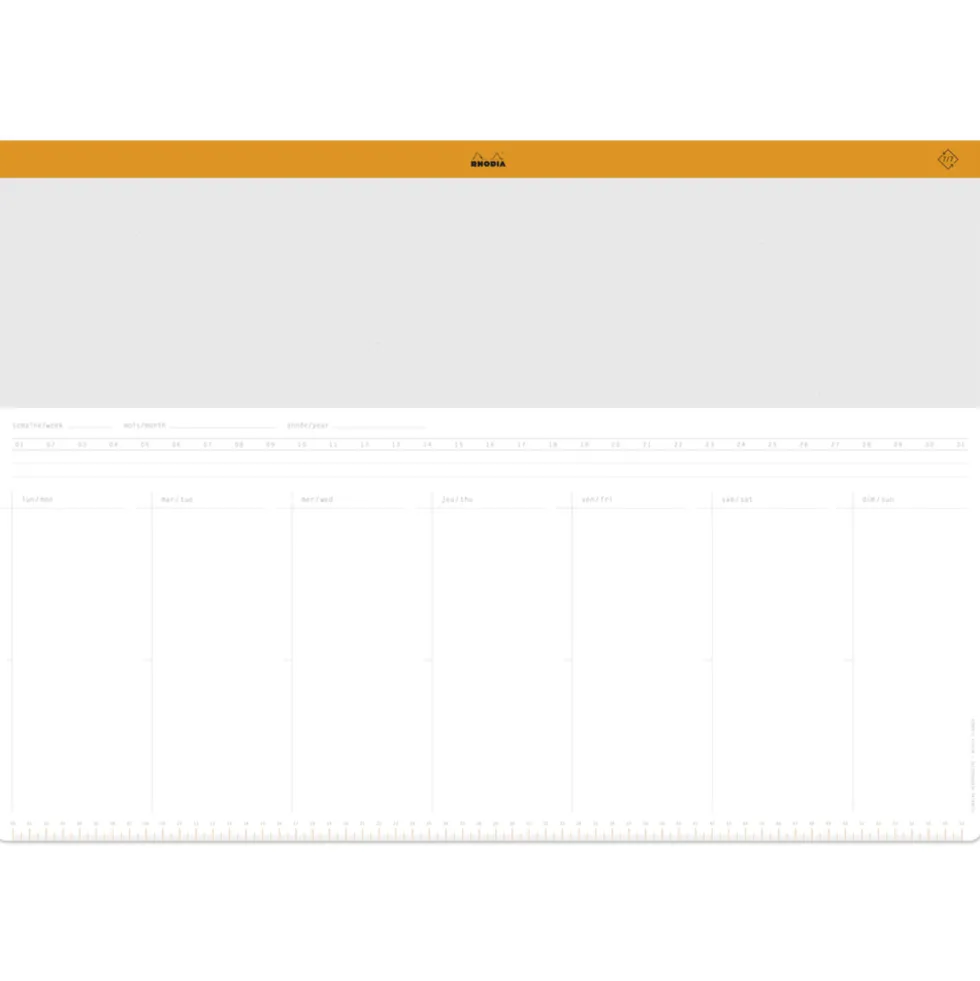 Planer biurkowy tygodniowy, niedatowany - Rhodia - A2, 80 g, 30 ark.