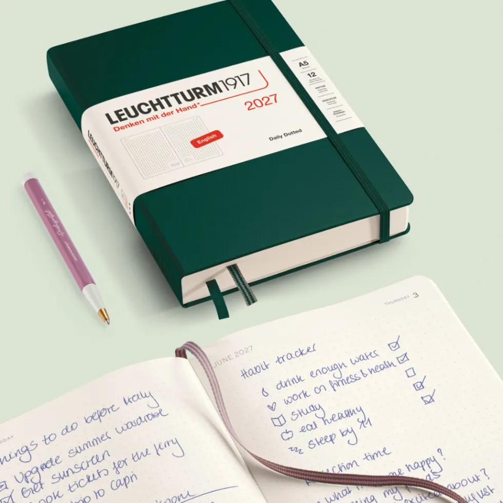 Planer dzienny w kropki 2027 – Leuchtturm1917 – Black A5