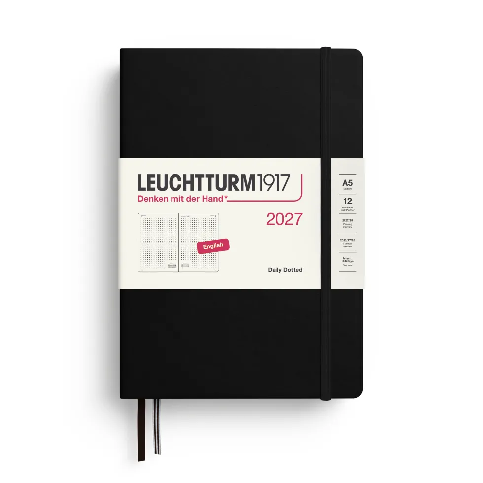 Planer dzienny w kropki 2027 – Leuchtturm1917 – Black A5