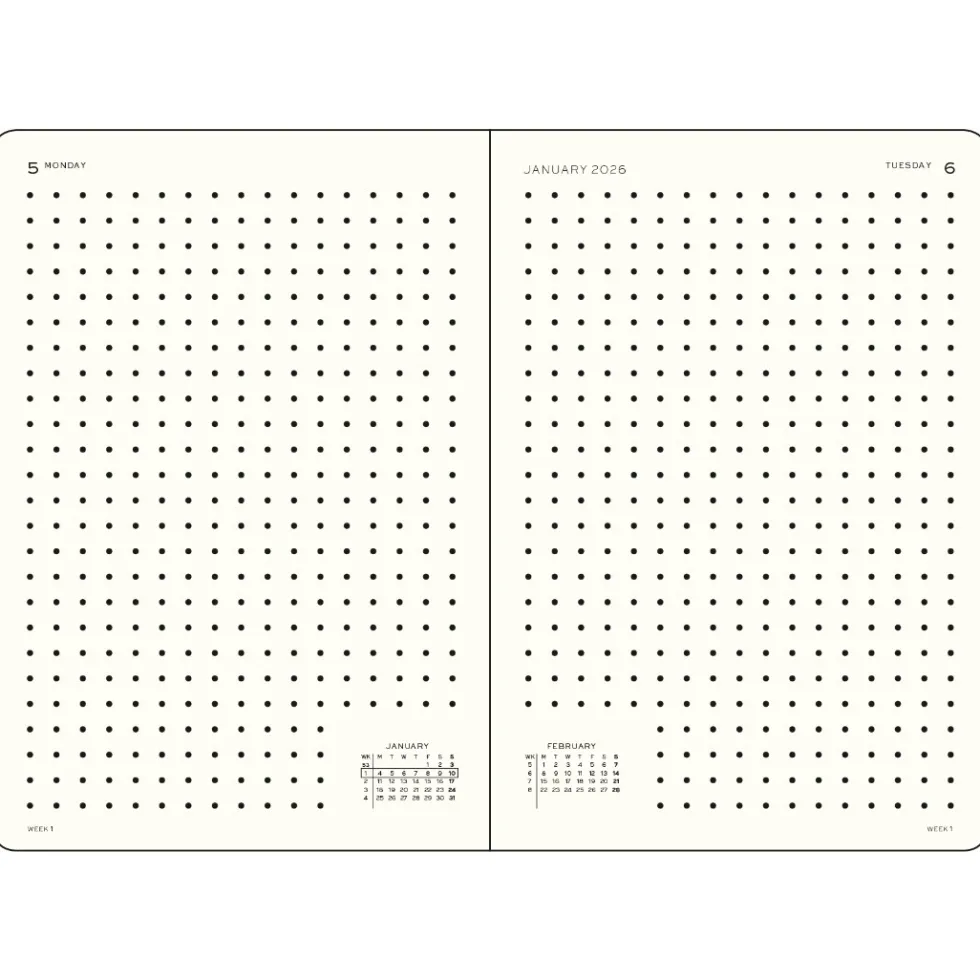 Planer dzienny w kropki 2027 – Leuchtturm1917 – Black A5