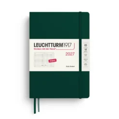 Planer dzienny w kropki 2027 - Leuchtturm1917 - Forest Green A5