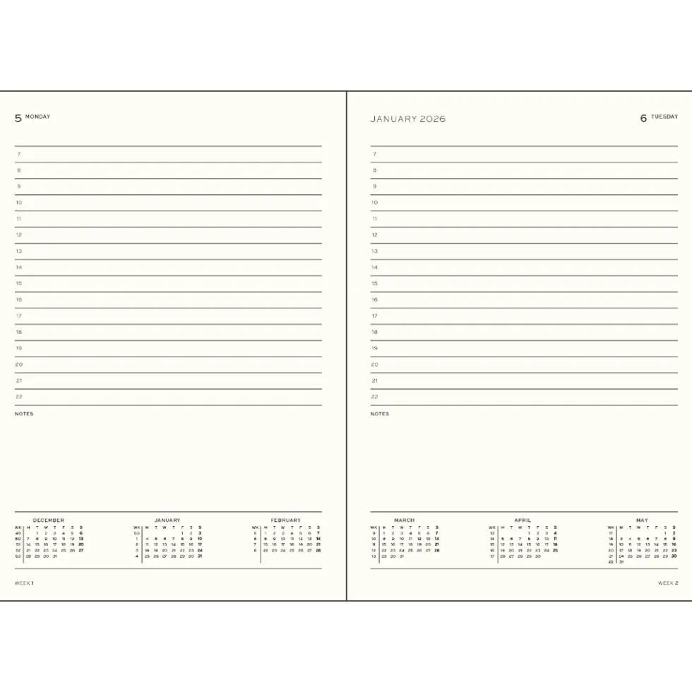 Planer dzienny w linie 2027 - Leuchtturm1917 - Forest Green A5