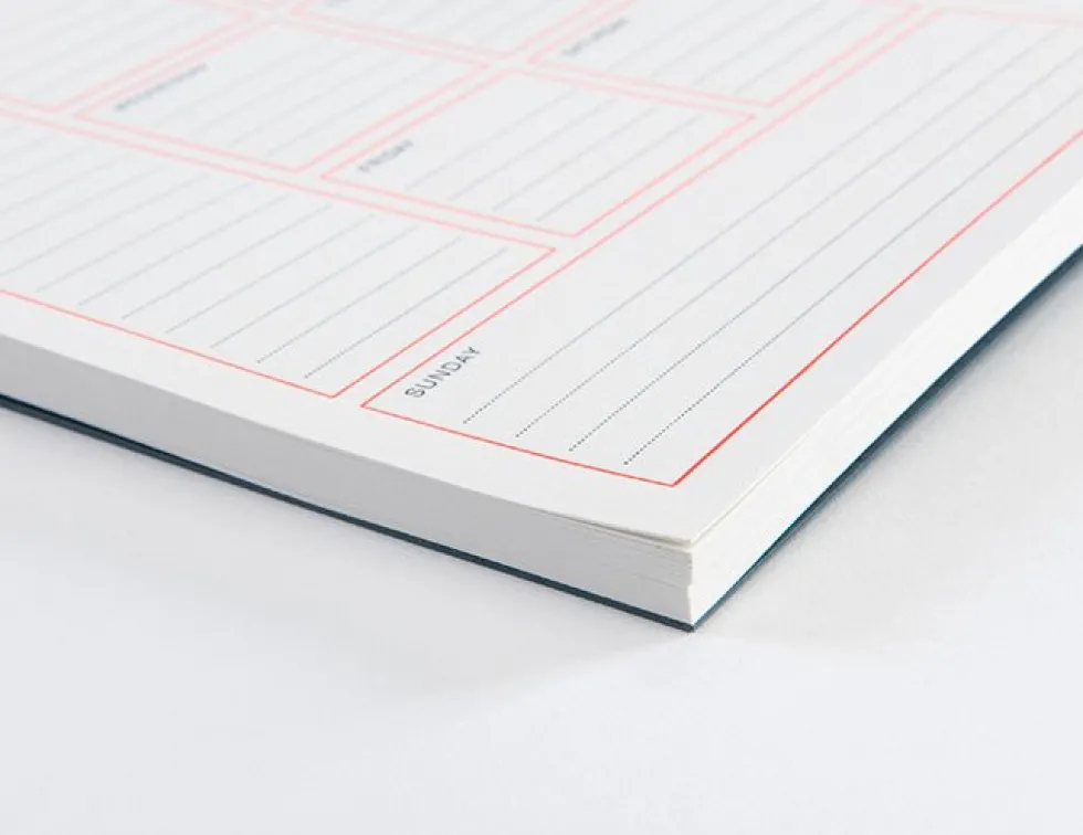 Planer tygodniowy Letterpress - Gmund - Neon Orange 50 ark.