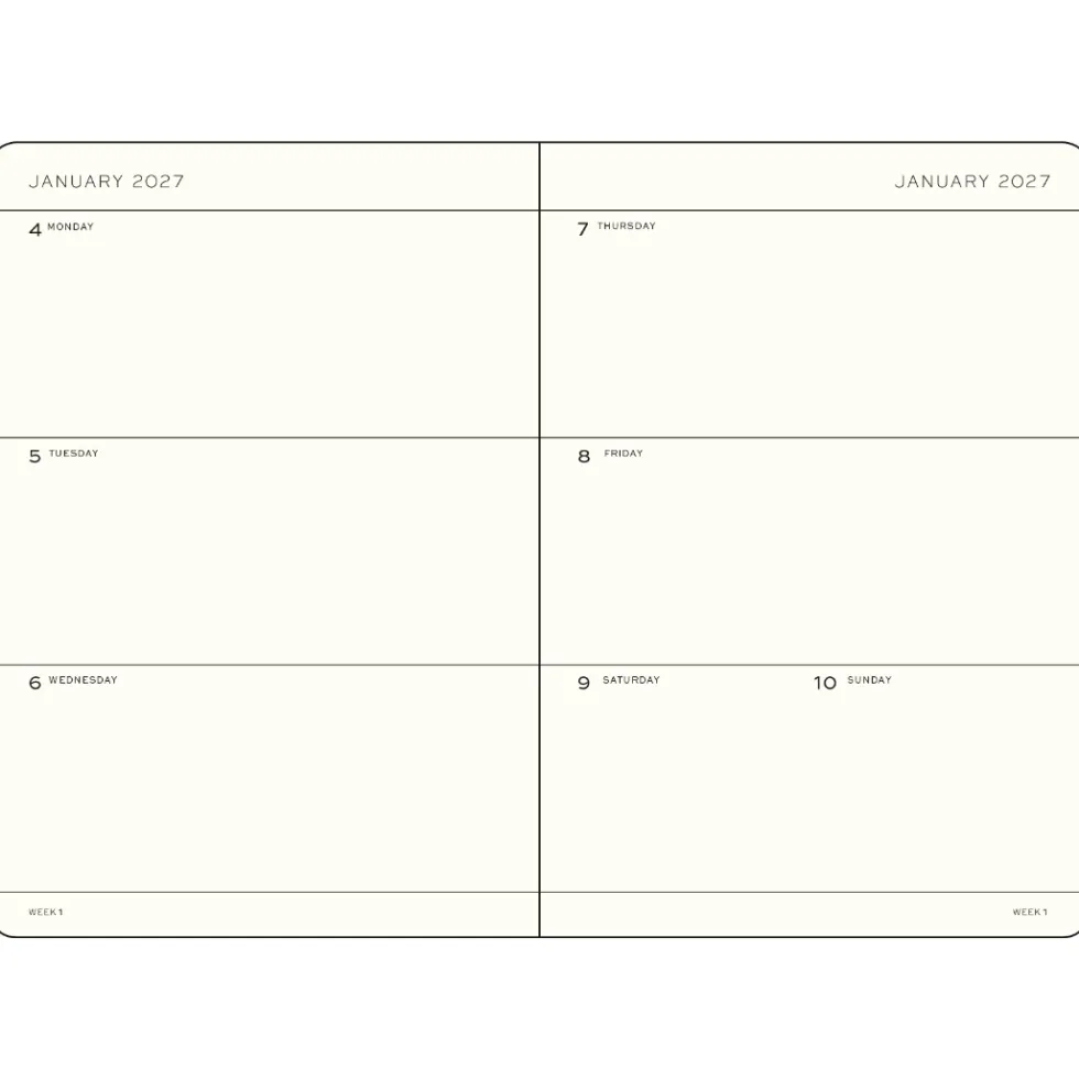 Planer tygodniowy 2027 – Leuchtturm1917 – Black A5