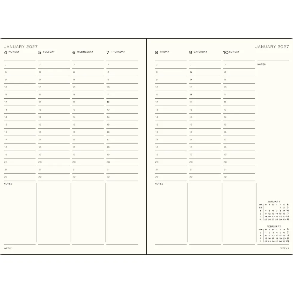 Planer tygodniowy pionowy 2027 – Leuchtturm1917 – Black A5