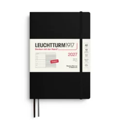 Planer tygodniowy z notatnikiem w linie 2027 - Leuchtturm1917 - Black A5