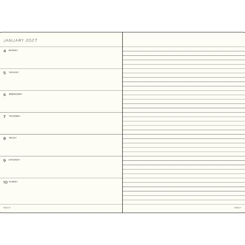 Planer tygodniowy z notatnikiem w linie 2027 - Leuchtturm1917 - Sunflower A5