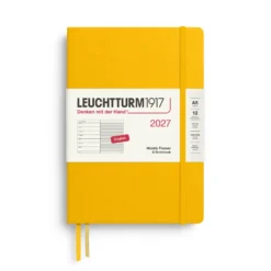 Planer tygodniowy z notatnikiem w linie 2027 - Leuchtturm1917 - Sunflower A5