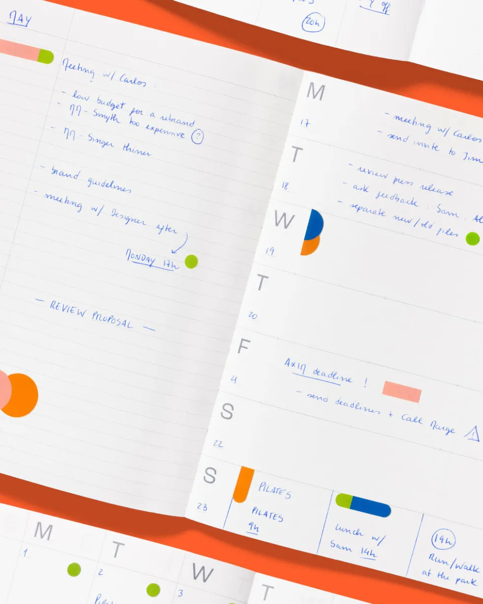 Planner niedatowany Notes A5 - mishmash - Bright Red