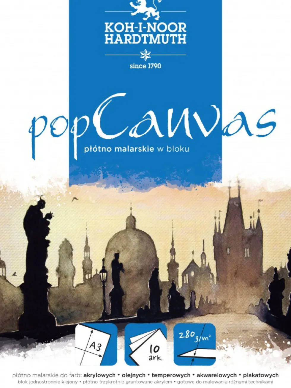 Płótno malarskie w bloku Pop Canvas A4 - Koh-I-Noor - 280g, 10 ark.