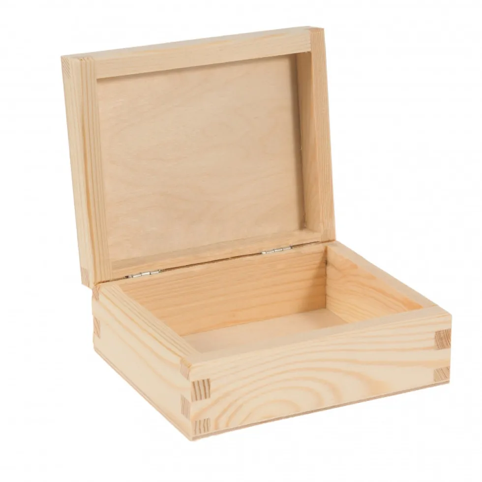 Pudełko drewniane, kasetka - 14,5 x 12 x 6 cm