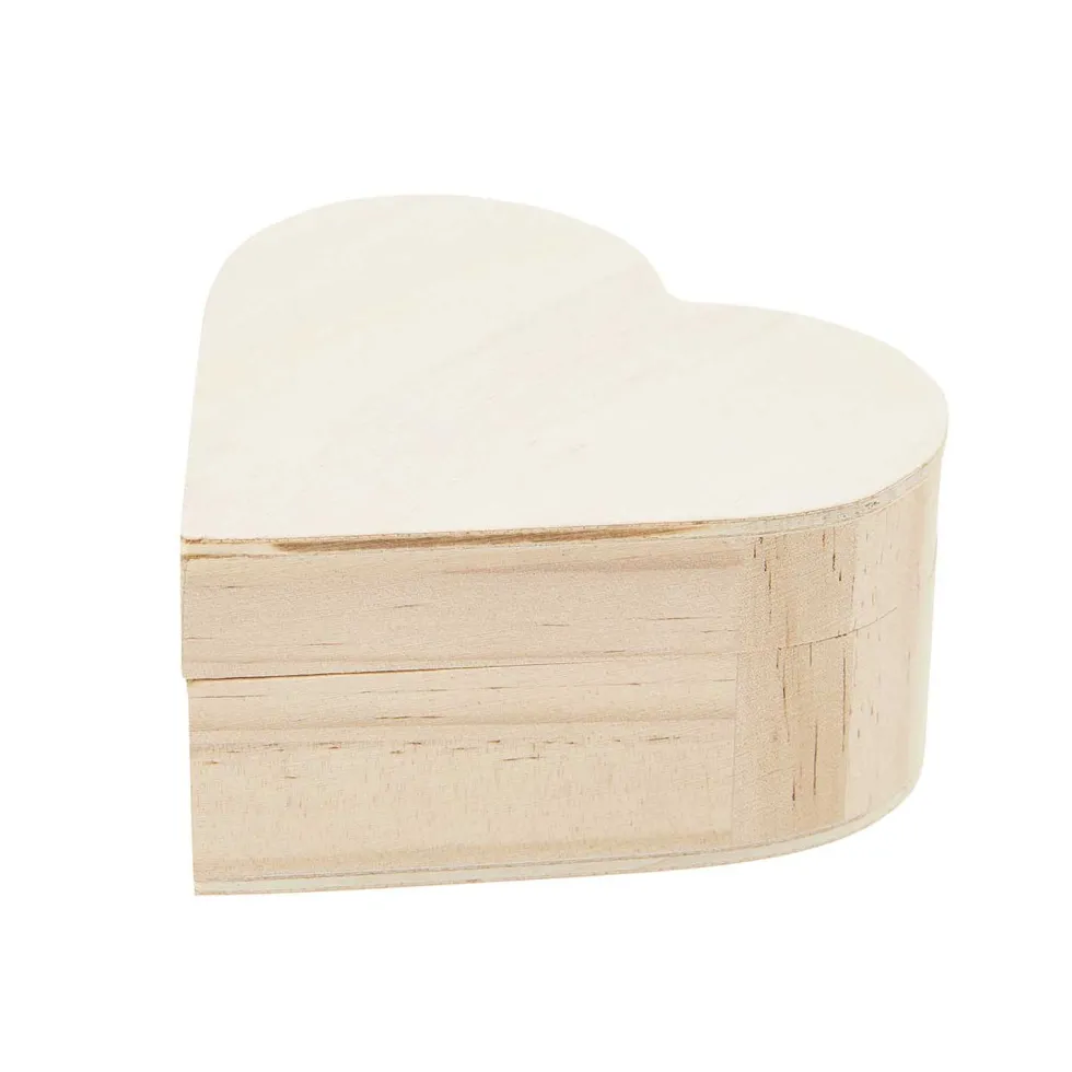 Pudełko drewniane, szkatułka Serce - Rico Design - 15 x 14,2 x 6 cm
