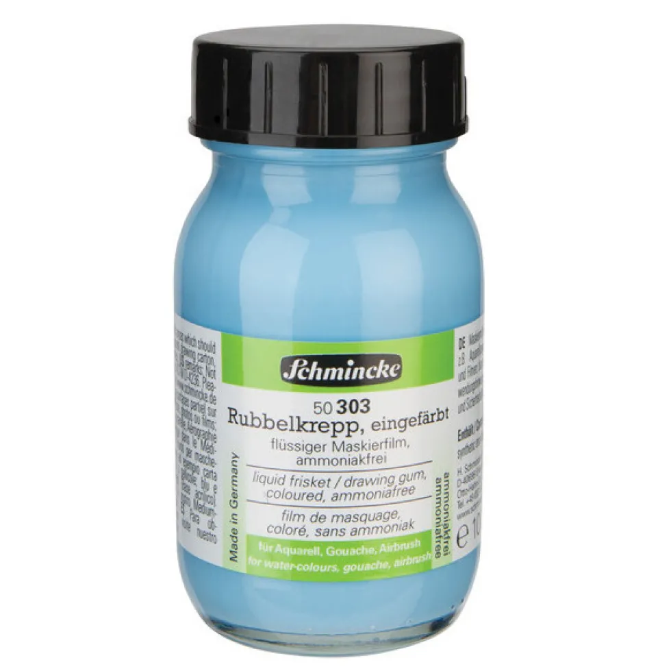 Płyn maskujący do akwareli - Schmincke - niebieski, 100 ml