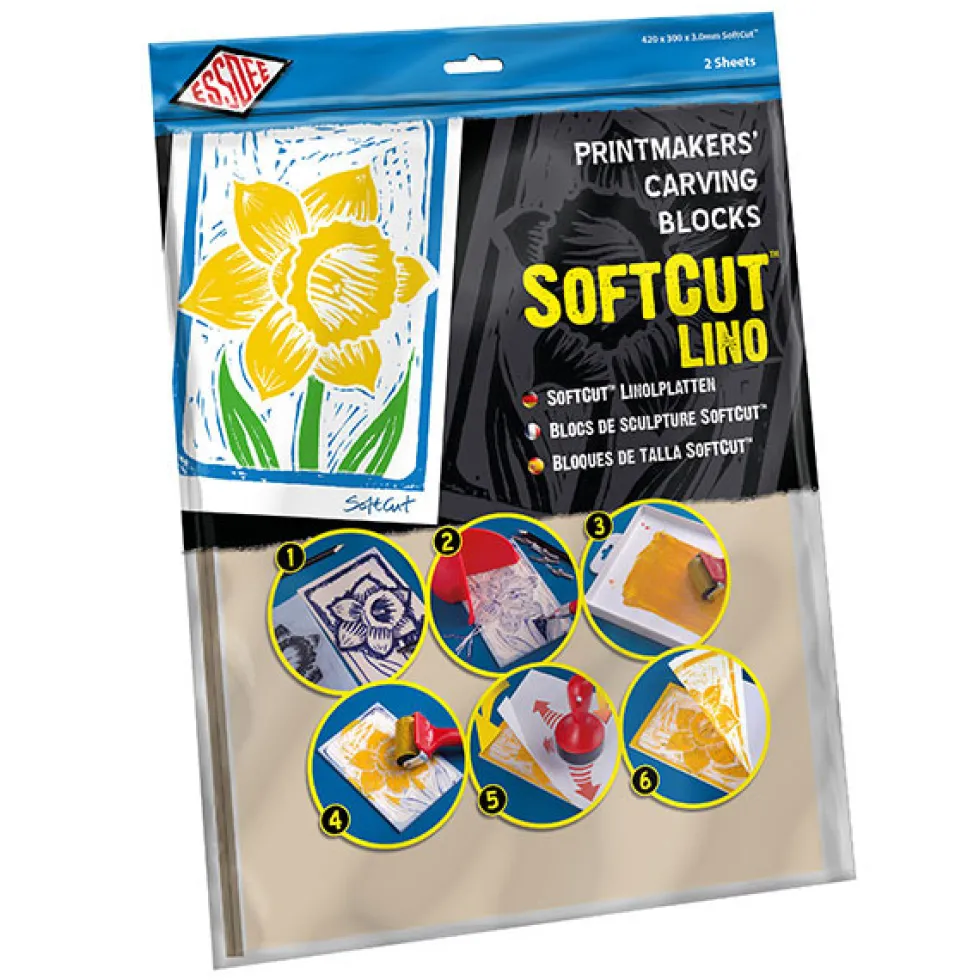 Płyty do linorytu SoftCut - Essdee - gumowe, 420 x 300 x 3 mm, 2 szt.